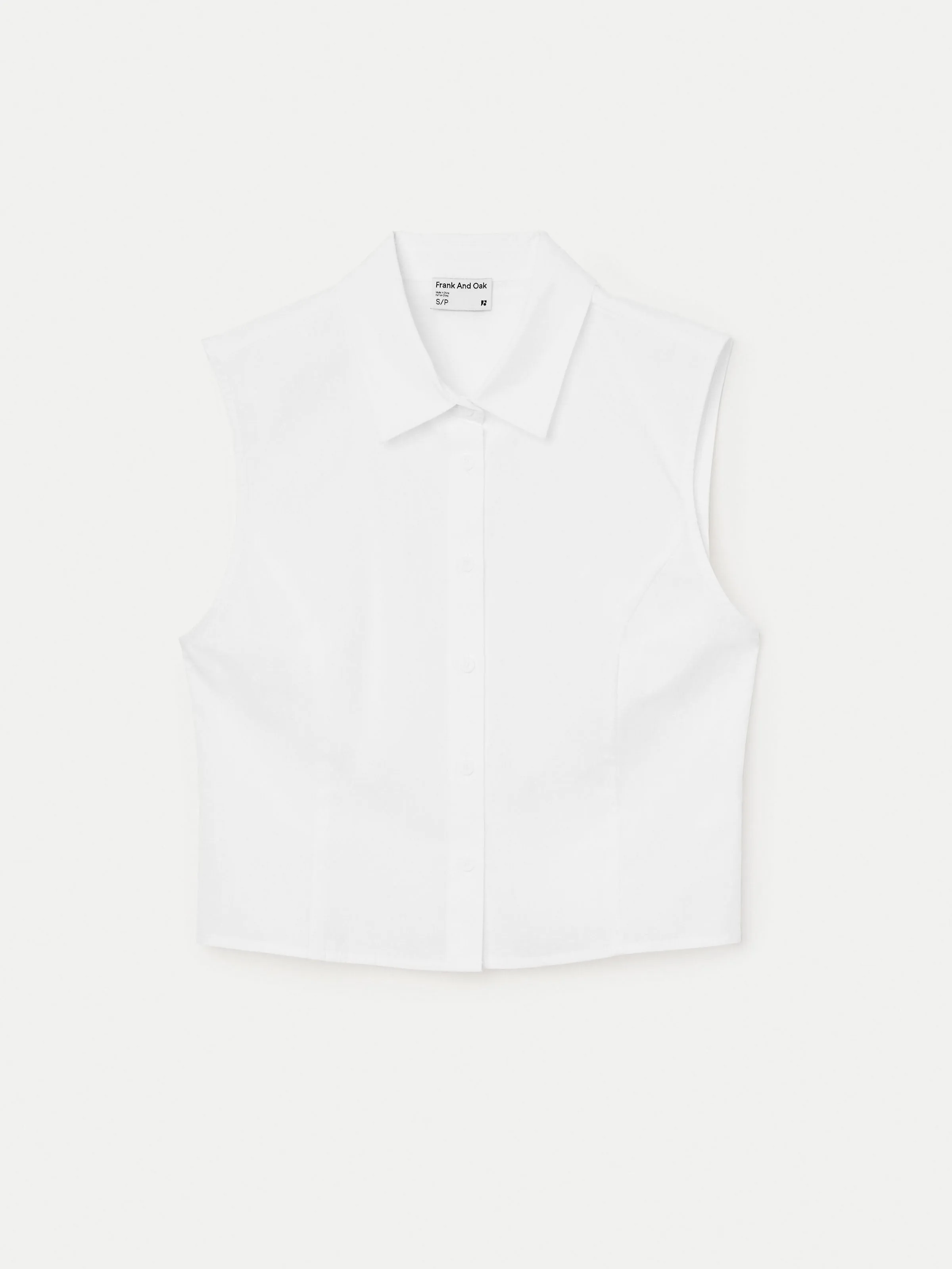 The Sleeveless Crisp Poplin Shirt in White