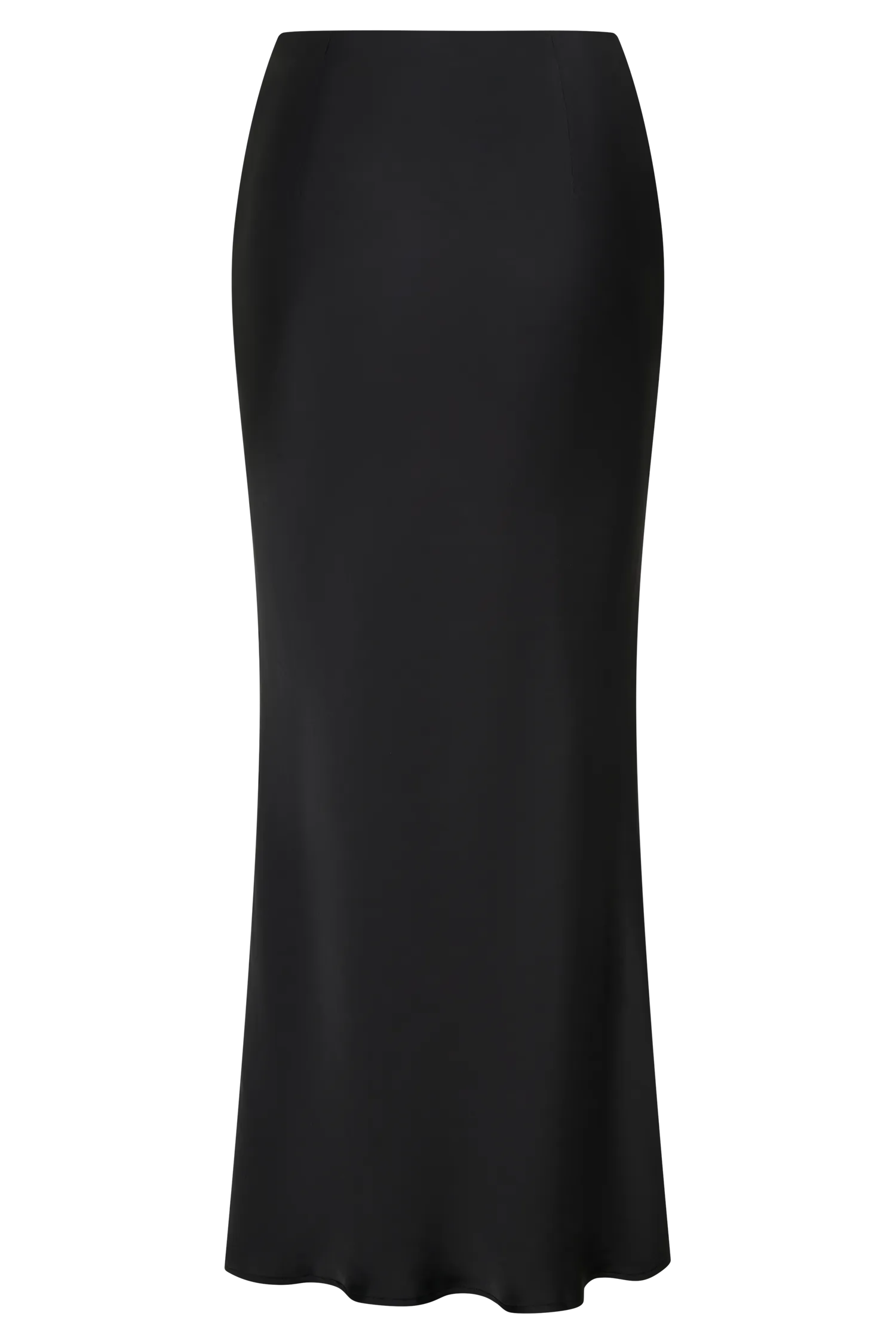 Viviana Satin Maxi Skirt - Black