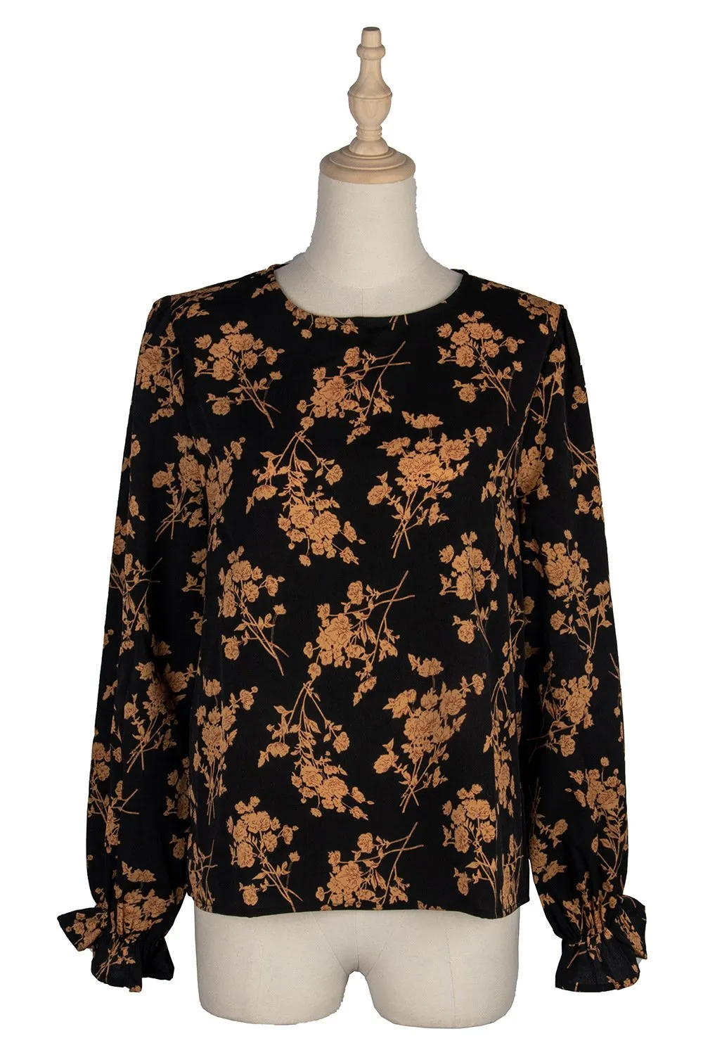 Women's Floral Print Long Sleeve Blouse Top